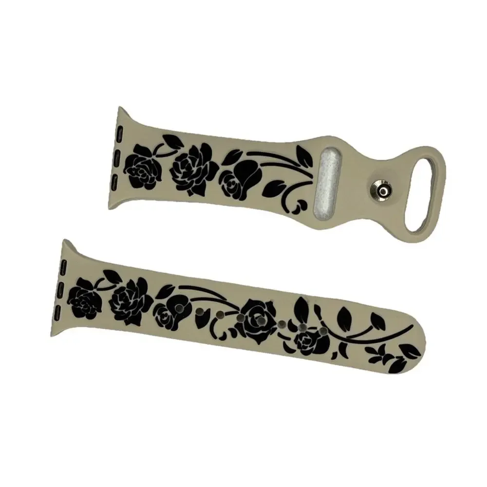 Floral Engraved Band Compatible with Apple Watch 38/40/41mm